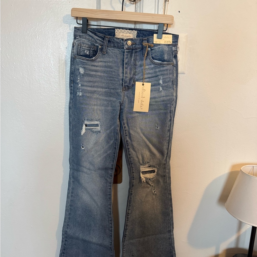 Distressed Blue Jeans